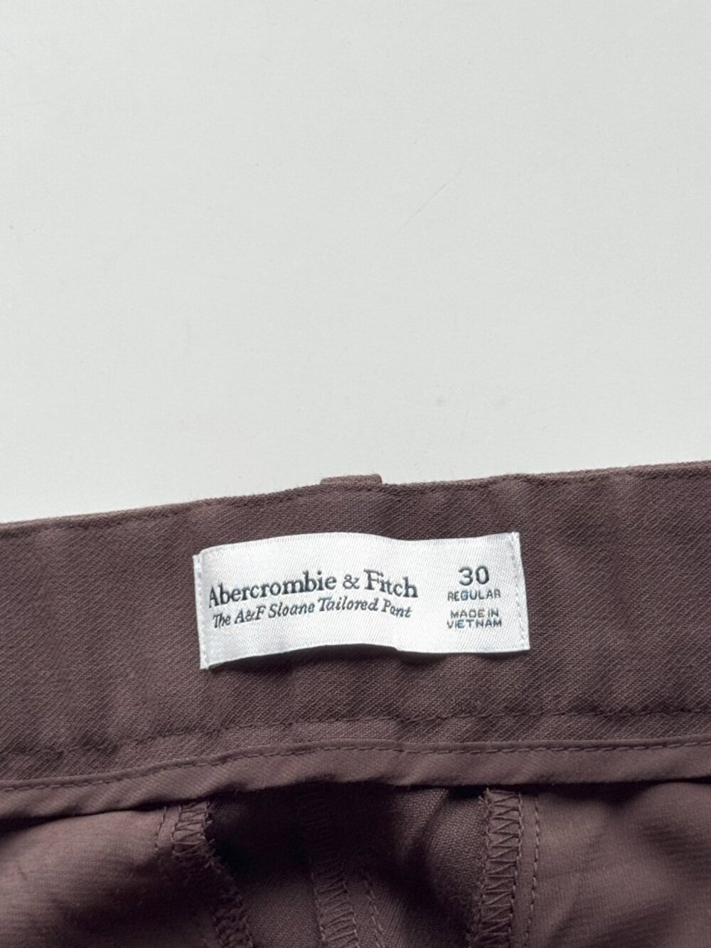 NWT ABERCROMBIE & FITCH Sloane Brown Tailored Wide Leg Trousers Pants, Size 30 - Picture 12 of 14